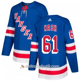 Män Ishockey New York Rangers Tröja Rick Nash 61 Adidas 2017-2018 Royal Authentic